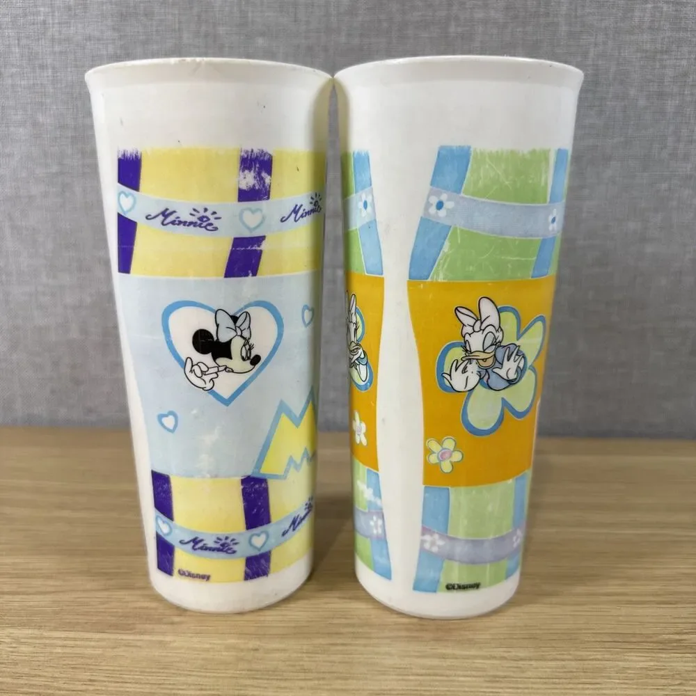 Vintage 90s Tupperware Disney Cups Lot Minnie Mouse Daisy Duck